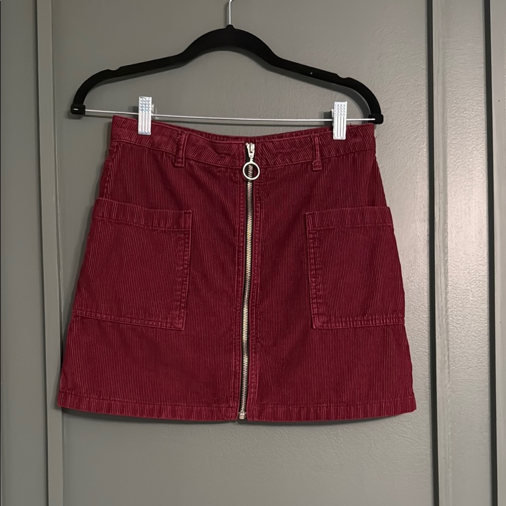 Topshop Red A-Line Mini Skirt